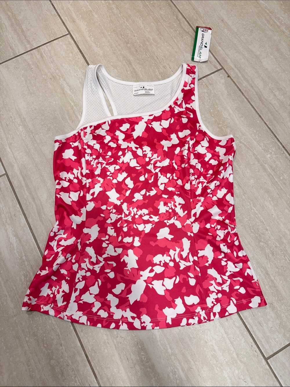 Grand Slam Pink and White Floral Sport Tank